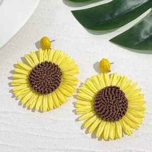 Sunflower Yellow Flower Earrings